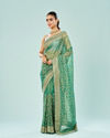 Emerald Enchantress Organza Saree